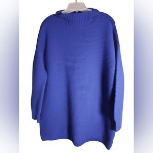 Melrose & Market Womens Long Blue Sweater Cotton Blend Size M Casual Comfy